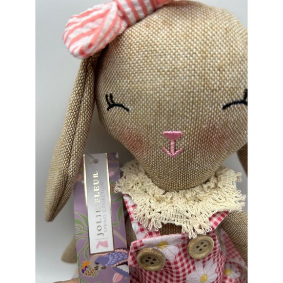 New Jolie Fleur Bunny Rabbit Stuffed Animal Shelf Sitter Spring Collection Daisi - Picture 3 of 5
